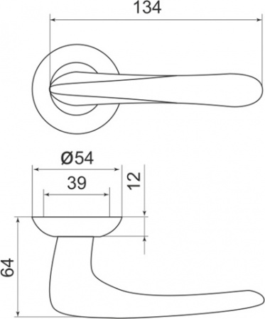 РУЧКА РАЗДЕЛЬНАЯ PAVA R.LD54 CP-8 ХРОМ TECH (КВ. 8х140)