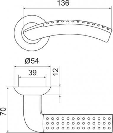 РУЧКА РАЗДЕЛЬНАЯ LIBRA LD26-1SN/CP-3 МАТОВЫЙ НИКЕЛЬ/ХРОМ TECH (КВ. 8х140)